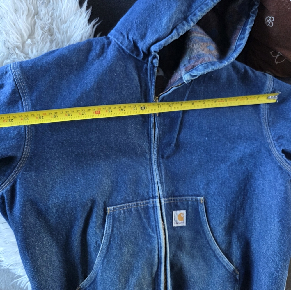 Blue Hooded Denim Carhartt Jacket - Picture 10 of 11